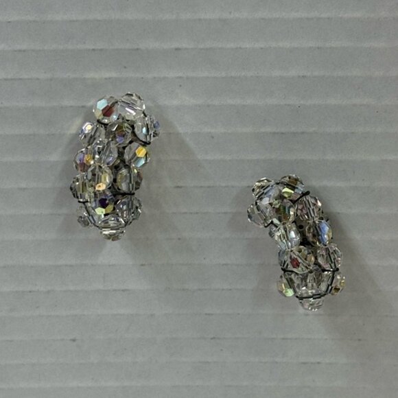 Lot of vintage sparkling statement clip on earrings - Picture 13 of 16